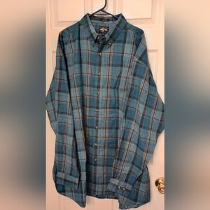 Vintage Falcon Bay Blue Plaid Men's Casual Shirt